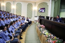 Meeting of the Minister of the Interior with graduates of the Academy of the Ministry of Internal Affairs of the Republic of Tajikistan